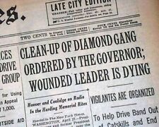 JACK 'LEGS' DIAMOND Gangster Boss SHOT & Fred 'Killer' Burke 1931 NYC Newspaper picture