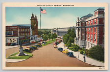 Spokane Washington Civic Center Linen Postcard picture