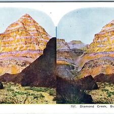 1900s AZ Diamond Peak Peach Springs Canyon Lake Mead Creek Grand Stereo Card V19 picture