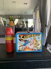 1954 superman lunch box lunchbox with thermos picture