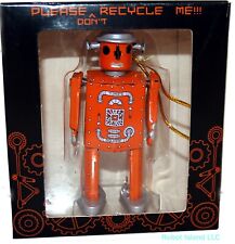 ATOMIC ROBOT MAN Christmas Ornament Tin Toy Collectible Retro Space - SALE picture