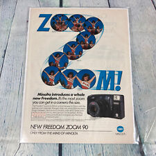 Vintage 1989 Minolta Freedom Zoom 90 Print Ad Camera Magazine Advertisement picture