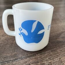 Vintage  Peace Sign Coffee Mug  Glasbake Milk Glass with dove picture