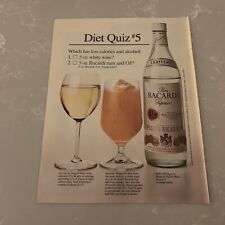 1985 Bacardi Rum Print Ad Original Vintage Diet Quiz #5 Rum and OJ vs White Wine picture