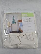 Martha Stewart Everyday Cream Casual Curtains 2 panels Embroidered Vine  picture