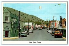 John Day Oregon Postcard Exterior Building City Street Road 1960 Vintage Antique picture