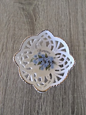 Handmade Porcelain Reticulated Trinket Dish by Mystic Blue Hungary Budapest  picture