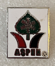 Vintage Aspen Colorado Ski Skiing Enamel Lapel Hat Pin Collectible picture