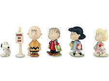 Lenox Peanuts Back To School 6 PC Figures Charlie Brown Snoopy Lucy Bus Stop New picture