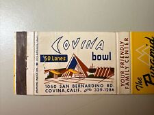 Vintage 1960s Covina Bowl California Bowling Alley Mid-Century Matchbook Cover picture
