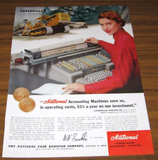1955 Print Ad NCR National Cash Register Caterpillar Diesel Tractors picture