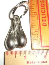 Silver Balls key ring novelty nuts testicles scrotum keychain biker collectible picture
