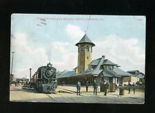 Lebanon PA Philadelphia & Reading RR Depot Train Pulling into Station 1909 picture