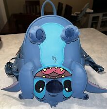 DISNEY LOUNGEFLY STITCH UPSIDE DOWN MINI BLUE BACKPACK NEW Without Tags picture
