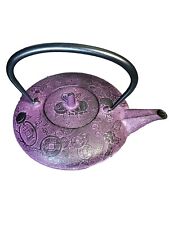 Y2k Teavana Cast Iron Teapot Purple Japan Abundance Infuser Cups Vtg 9