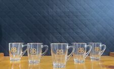 Baileys Original Irish Cream Coffee Mugs Clear Glass Cup Set of 5 Gold Logo Line picture