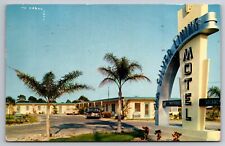 The Silver Lining Motel Vero Beach Florida Old Cars Chrome 1956 Postcard picture