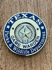 E77 Texas Game Warden Parks & Wildlife Department Silver Color Challenge Coin picture