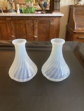 Pair of antique opalescent swirl angle lamp shades picture