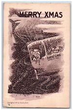 E B Scofield Artist Signed Postcard Christmas Santa Claus Riding Airship c1910's picture