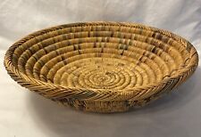 Vintage Hand Woven Native American Art Geometric Coiled Bowl Basket 11.5 in picture