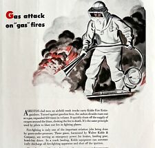 Kidde Fire Extinguisher 1940s Asbestos Suit Advertisement Lithograph DWCC4 picture