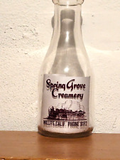 Rare 1930's Spring Grove Creamery Milk Bottle Willits California Phone 91F2 picture