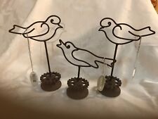 Rustic 3 Metal Birds With Gear Base Midwest CBK New With Tags picture
