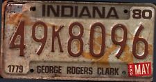 Vintage 1980 INDIANA License Plate - Crafting Birthday MANCAVE slf picture