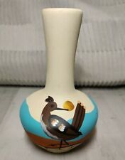 Vtg TESA Hand-painted Vase 🏜️ Southwestern Pottery Roadrunner Colorful Desert picture