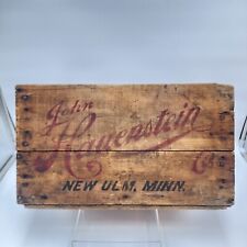 Antique John Hauenstein Beer Soda Wooden Wood Case Rare Signature Only New Ulm picture