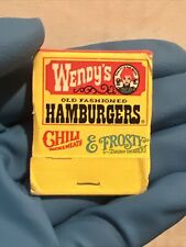c1960s Wendy’s Hamburgers Chili Frosty Matchbook Full 20 Strike picture