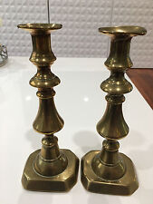 Antique 19th Century or Earlier Pair of Brass Candlesticks Candle Holders picture