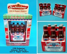 1998 Budweiser / Anheuser Busch, Inc Ceramic Salt & Pepper Shakers NIB picture