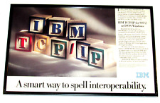 VINTAGE 1992 IBM TCP/IP ADVERTISING POSTER PROF FRAMED FOR OS2 OR DOS/WINDOWS picture