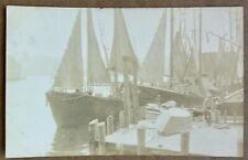 Old Schooner Sailboat. Gloucester Massachusetts Real Photo Postcard. RPPC picture