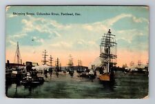 Portland OR-Oregon, Shipping Scene, Columbia River, Antique, Vintage Postcard picture