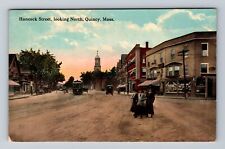 Quincy MA-Massachusetts, Hancock Street Looking North, Vintage Postcard picture