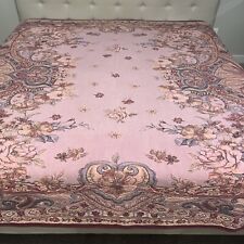 Soft Surroundings Blanket Tapestry  100% Cotton. Pink Floral 110