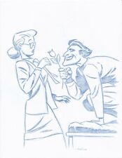 Harley and Joker Convention Blue Line Sketch by Batman Animator-Art Drawing 3 picture