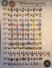 2008 Hidden Mickey Lanyard Pin Whole Set - All In Large Cast Member Pin Bag picture