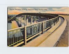 Postcard Charter Oak Bridge Connecticut River Hartford Connecticut USA picture