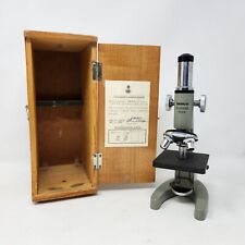 Vintage Tasco 300x Student Microscope w Wooden Carrying Case picture