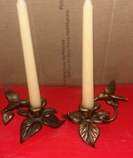Silvestri Solid Brass Set Of Hummingbird Candle Holders And Candles. picture