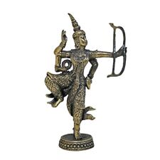 Lord Rama Bow Chakra Vishnu Avatar Siamese Ramayana Hindu Murti Brass Statue  picture