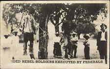Mexico Raid on US MaCabre Hanging of Rebels Federals USED c1916 Real Photo RPPC picture