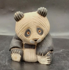 Vintage Artesania Rinconada Uruguay Panda Bear Art Pottery Figurine Signed picture