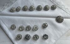 Lot Of Vintage Sparkly Silver Tone Buttons picture