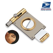Galiner Stainless Steel Guillotine 2 in 1 Cigar Cutter w/ Punch Knife Scissors picture