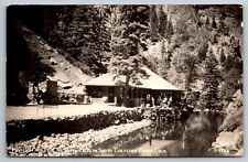 Pavilion And Pool. Seven Falls. So. Cheyenne Colorado Real Photo Postcard. RPPC picture